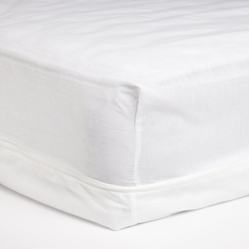 Adorable Poly-Cotton Touch Zippered Mattress Protector Cover, White