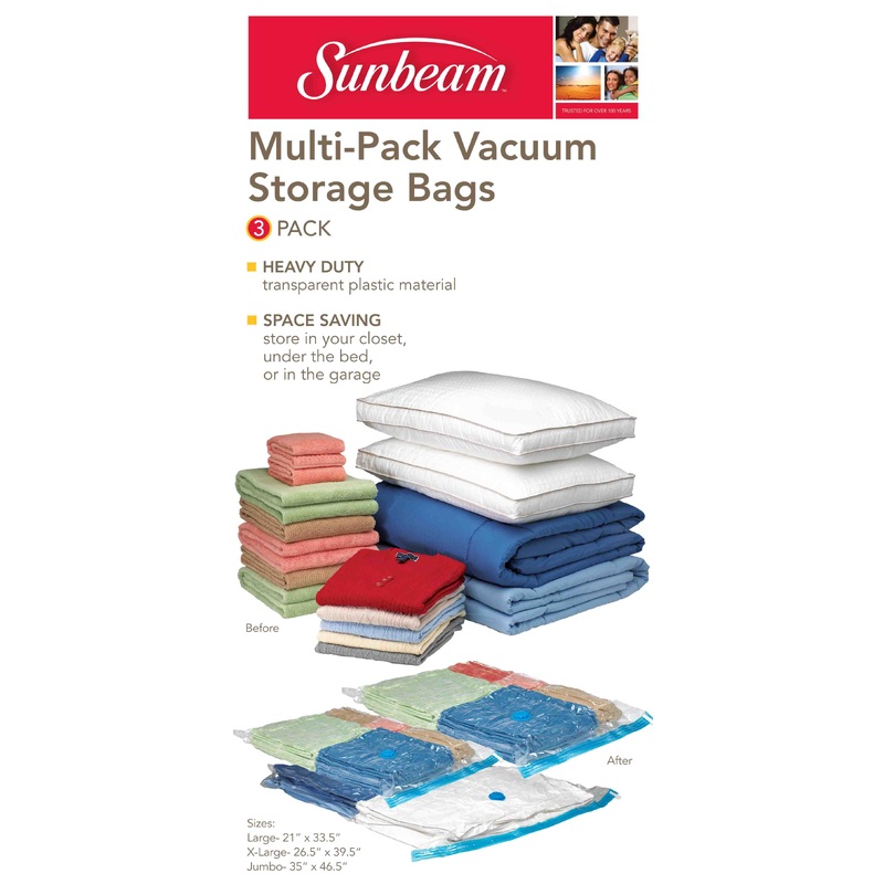 Sunbeam Plastic Vacuum Storage Bag, (Pack of 3)