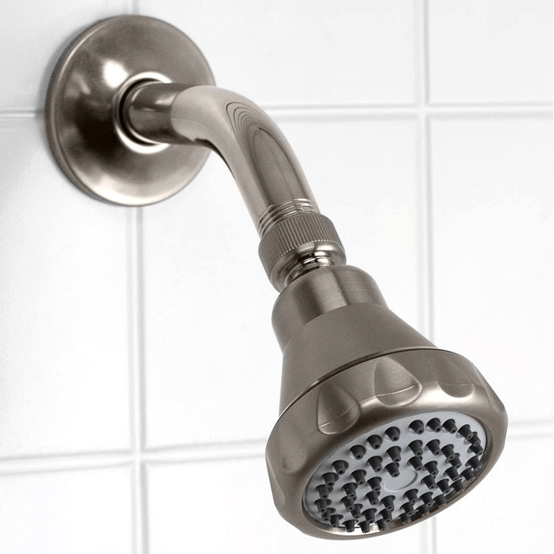 Sunbeam Single Function Fixed Shower Head, Brushed Satin Nickel