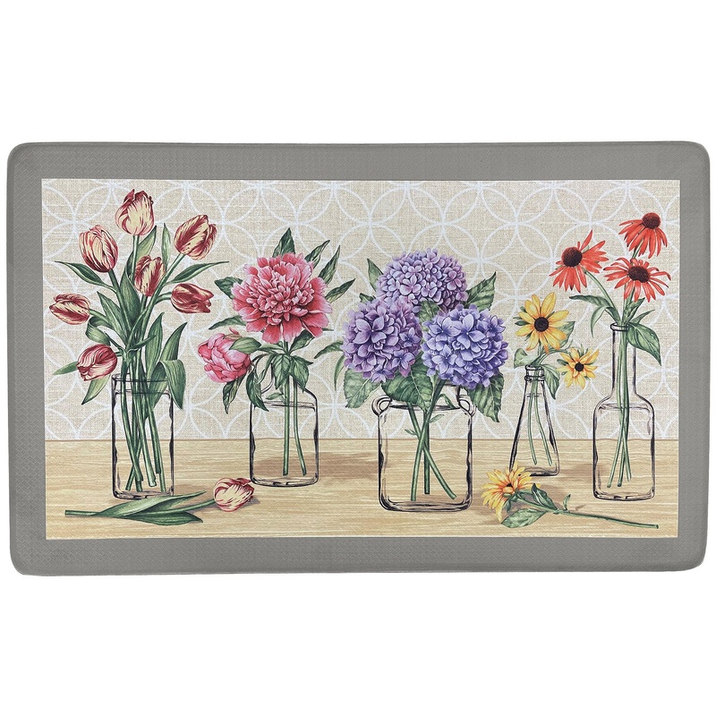 Boho Garden Bloom Decorative Anti-Fatigue Kitchen Mat, 18x30 Inches