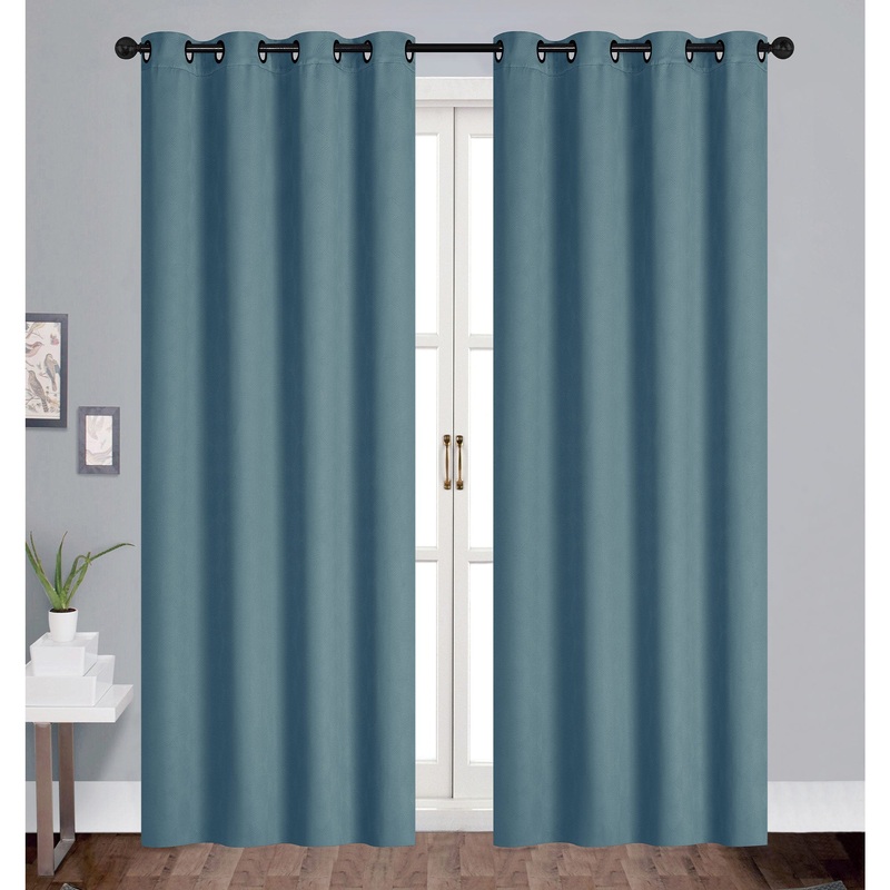 Jones Embossed Geo Room Darkening Grommet Window Panel, 54x84 Inches