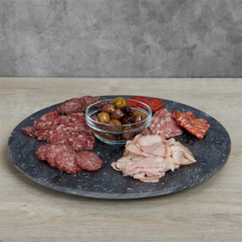 Sophia Grace Round Marble Lazy Susan, Black, 14x14x2 Inches