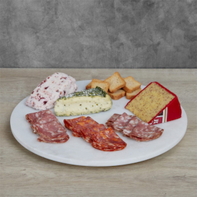 Sophia Grace Round Marble Lazy Susan, White, 14x14x2 Inches