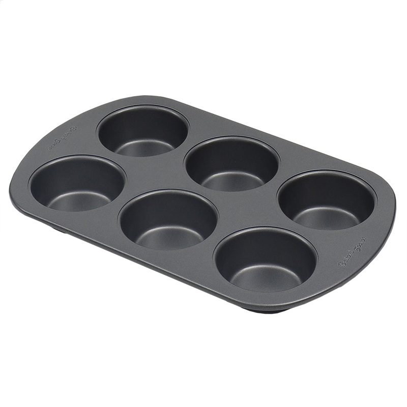 Bakers Secret Essentials 6-Cup Optimum Non-Stick Steel Muffin Pan