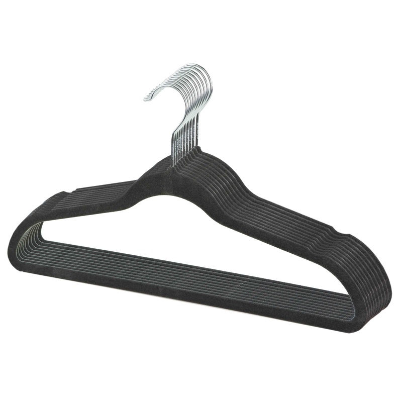 Sunbeam Velvet Hanger, (Pack of 10), Charcoal Grey