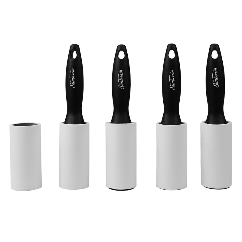 Sunbeam Pack of 5 Plastic Lint Rollers, Black