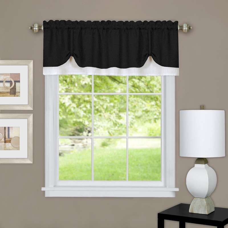Darcy Window Curtain Valance 58x14- Black/White