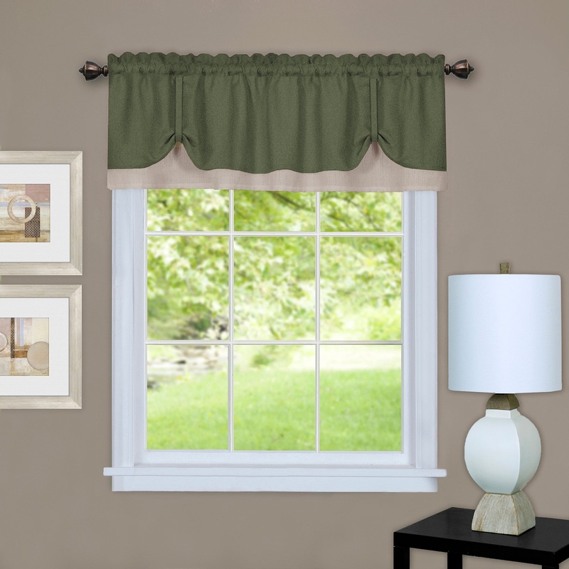 Darcy Window Curtain Valance 58x14- Green/Camel