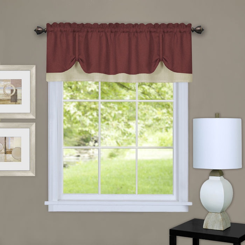 Darcy Window Curtain Valance 58x14 - Marsala/Tan