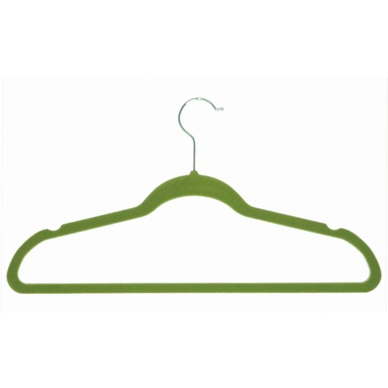 Velvet Anti-Slip Hangers - Green