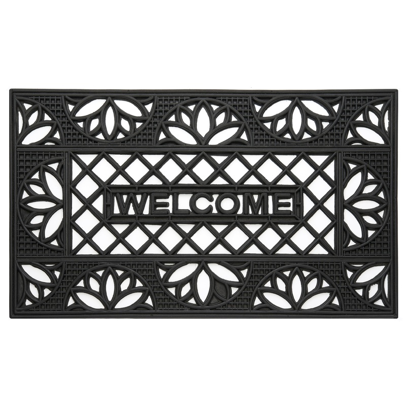 Wrought Iron Rubber Mat 18x30 - Tulip