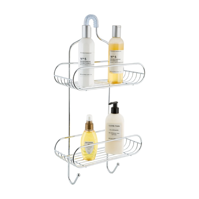 Bath Bliss 2 Tier Royal Shower Caddy in Chrome