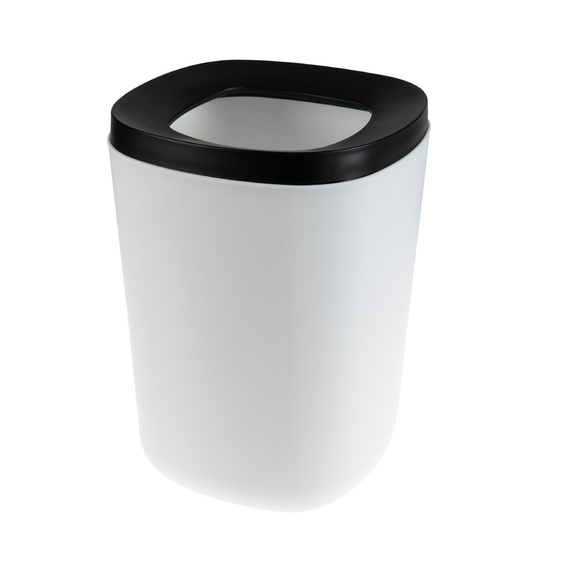 Bath Bliss 2 Tone 2 Piece Wastebasket in Black & White