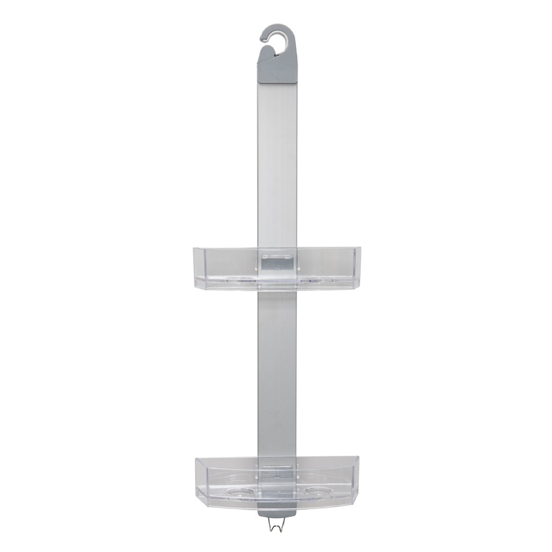 Bath Bliss Adjustable Rust Proof Aluminum 2 Tier Shower Caddy