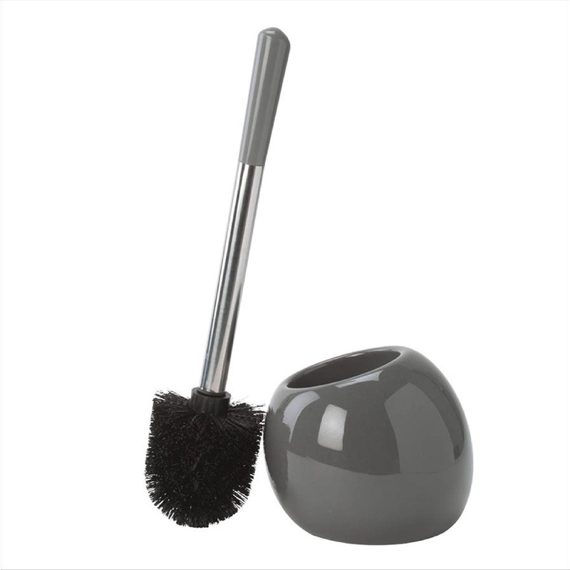 Bath Bliss Ceramic Dome Toilet Brush & Holder in Grey