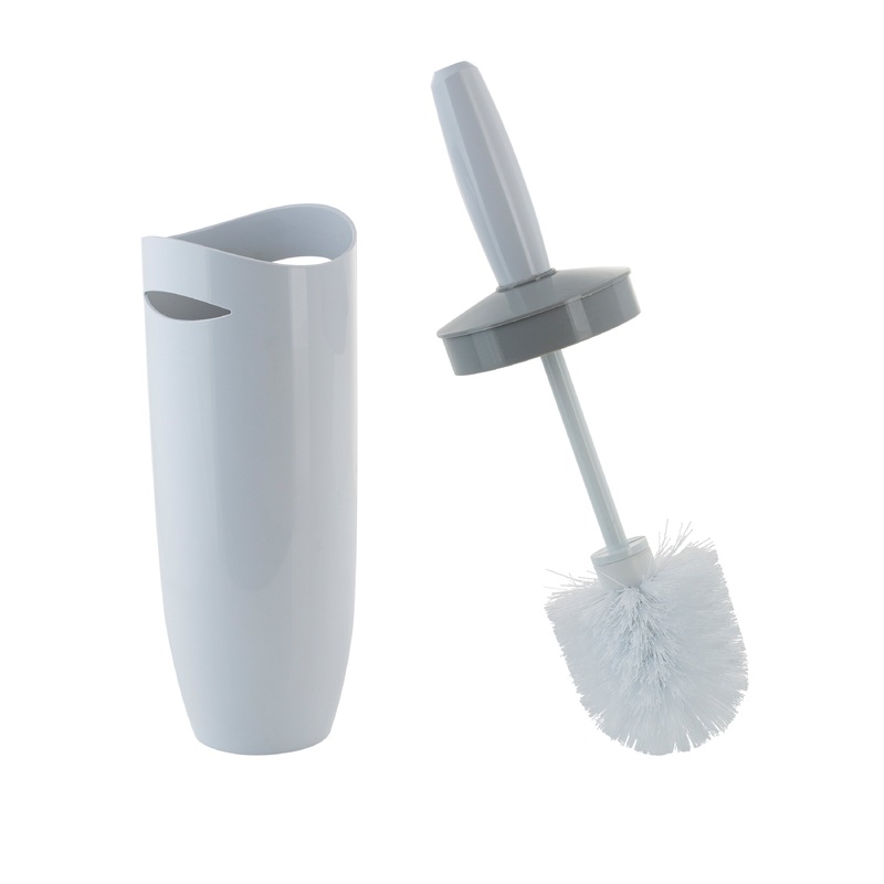 Bath Bliss Contour Toilet Brush and Holder in White