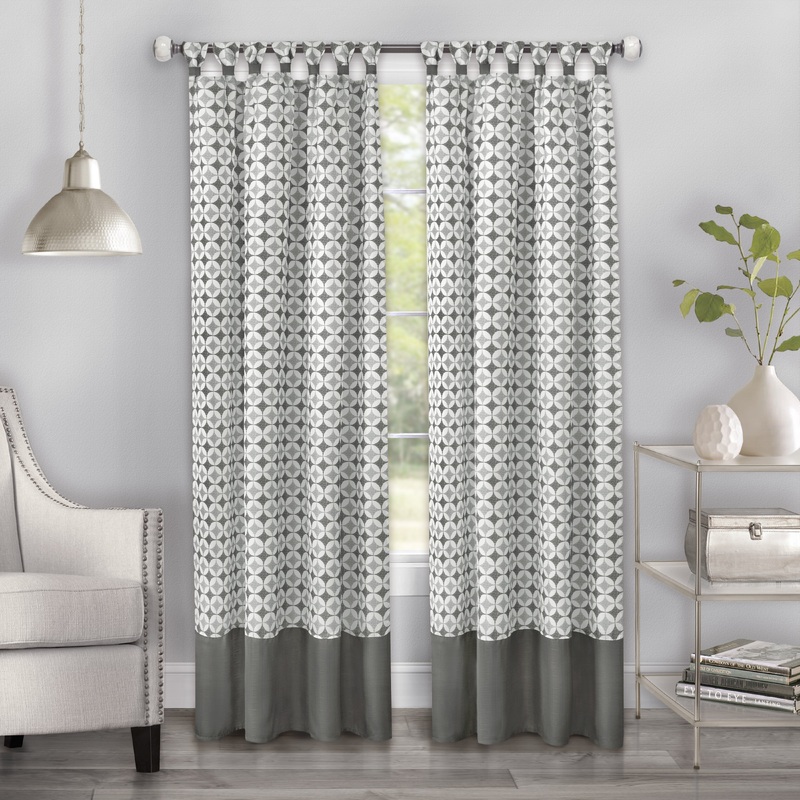 Callie Cuff Tab Top Window Curtain Panel - 52x63 - Grey