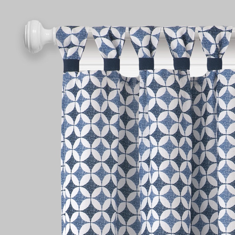 Callie Cuff Tab Top Window Curtain Panel - 52x63 - Navy