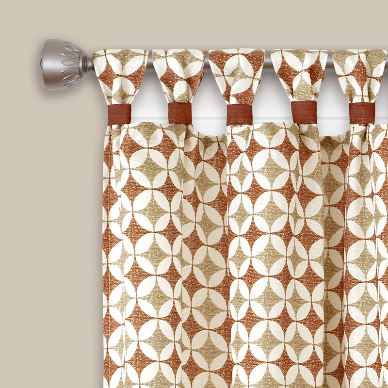 Callie Cuff Tab Top Window Curtain Panel - 52x63 - Spice/Tan