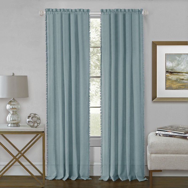 Wallace Rod Pocket Window Curtain Panel - 52x63 - Aqua