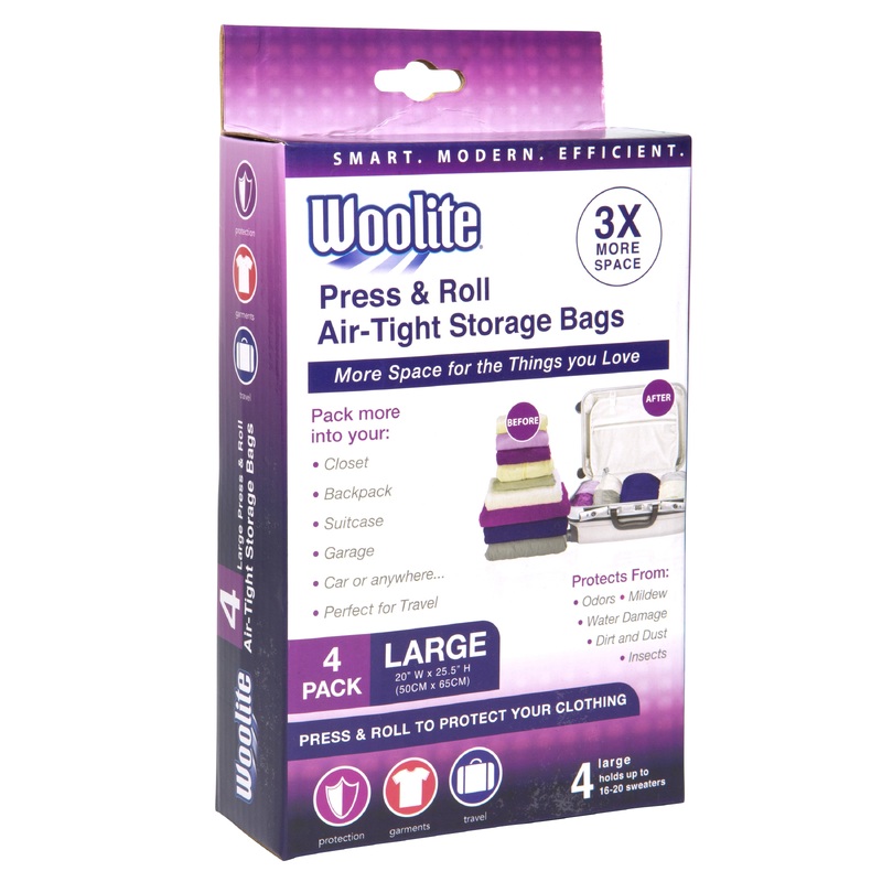 Woolite's 4 Piece Air-Tight Hand Roll Vacuum Storage Bags