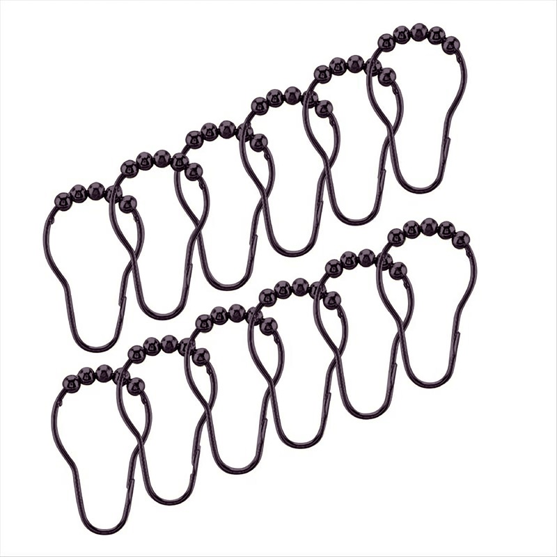 Bath Bliss 12 Pack Shower Curtain Rings in Bronze