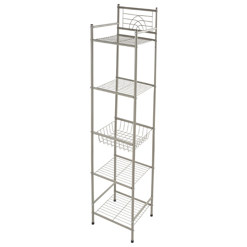 Bath Bliss 5 Tier Storage Shelf in Stain Nickel