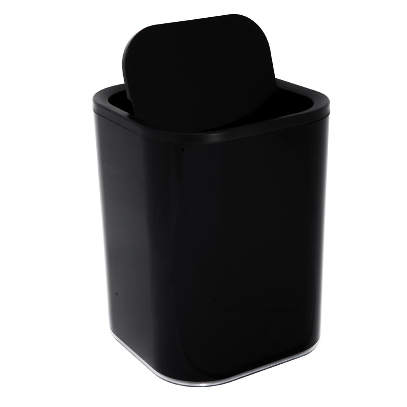 Bath Bliss 8L Acrylic Waste Bin in Black