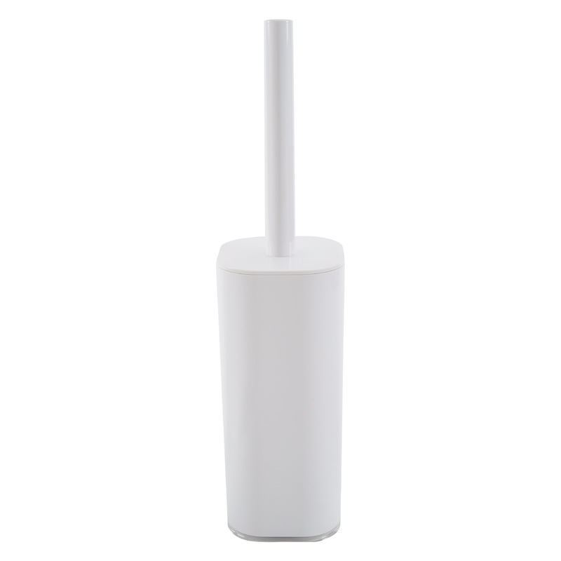 Bath Bliss Acrylic Cylinder Toilet Brush Set in White