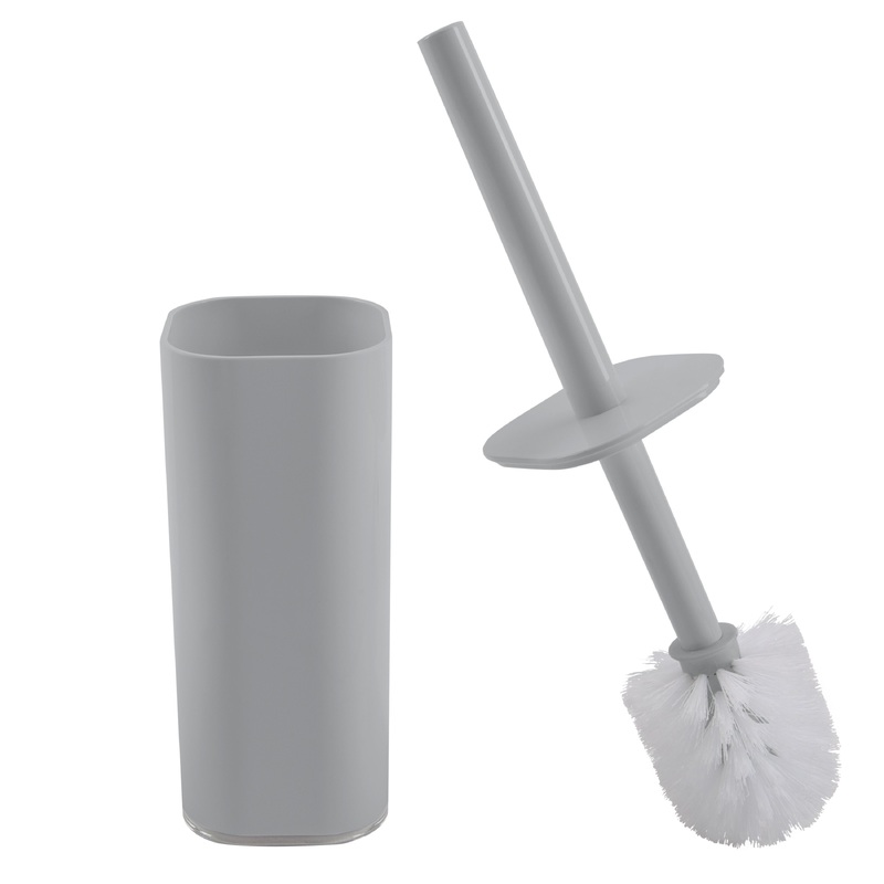 Bath Bliss Contemporary Acrylic Toilet Brush Set in Grey