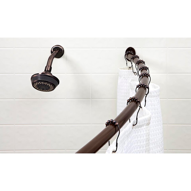Bath Bliss Curved Shower Rod in Bronze
