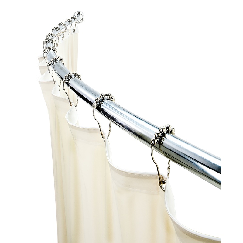 Bath Bliss Curved Shower Rod in Chrome
