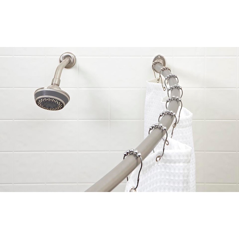 Bath Bliss Curved Shower Rod in Satin Nickel