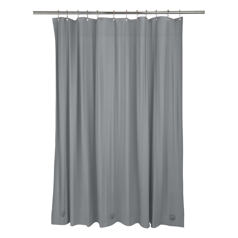 Bath Bliss Heavy Grommet Shower Liner in Silver