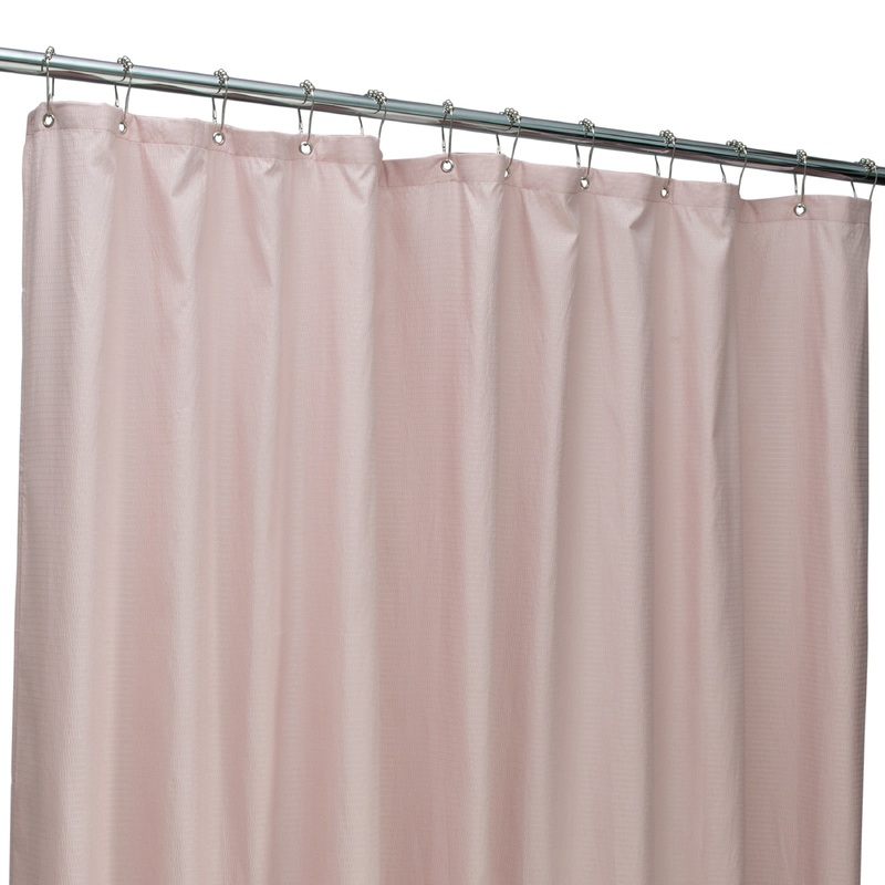 Bath Bliss Microfiber Soft Touch Dash Design Shower Curtain Liner in Blush