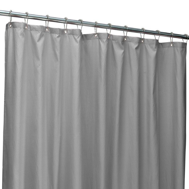 Bath Bliss Microfiber Soft Touch Dash Design Shower Curtain Liner in Heather Grey
