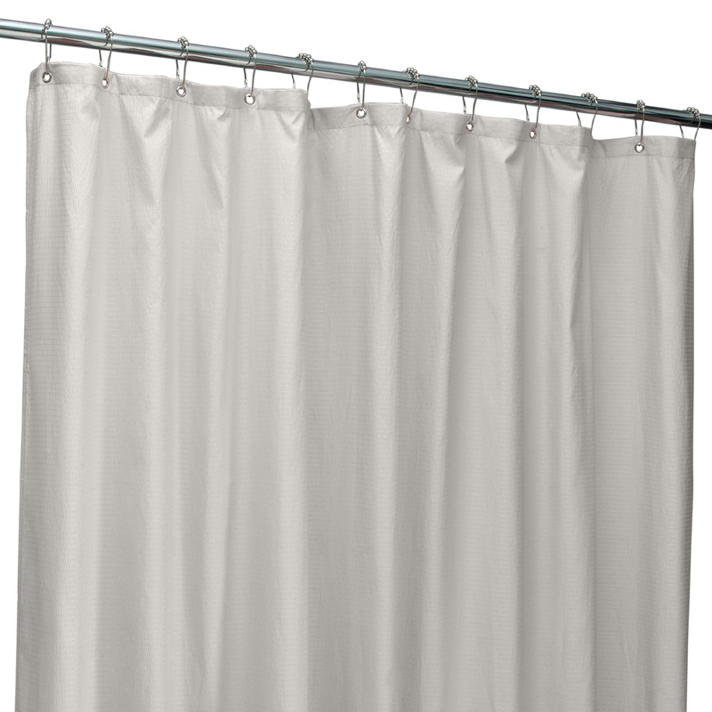 Bath Bliss Microfiber Soft Touch Dash Design Shower Curtain Liner in Silver