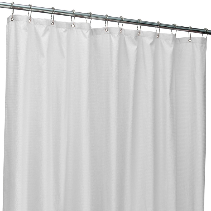 Bath Bliss Microfiber Soft Touch Dash Design Shower Curtain Liner in White