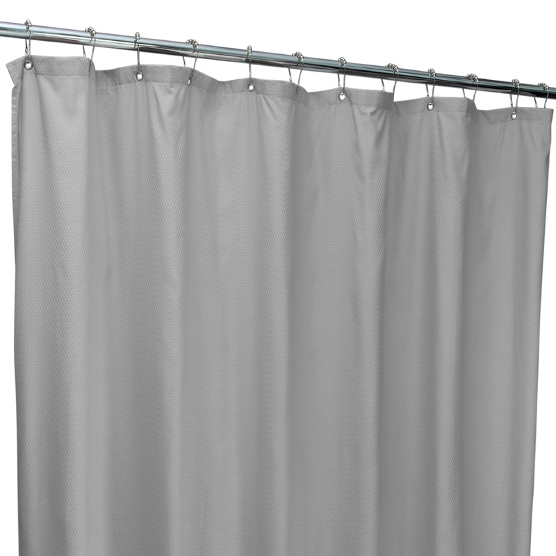 Bath Bliss Microfiber Soft Touch Diamond Design Shower Curtain Liner in Silver