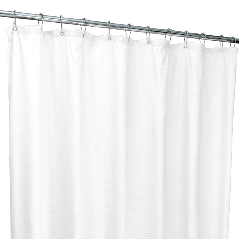 Bath Bliss Microfiber Soft Touch Diamond Design Shower Curtain Liner in White