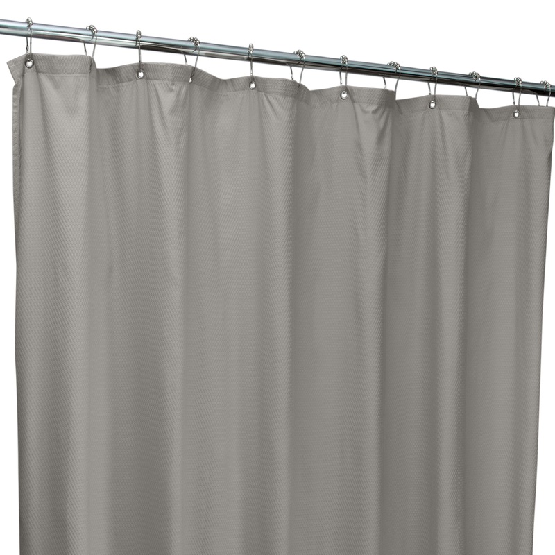 Bath Bliss Microfiber Soft Touch Shower Diamond Design Curtain Liner in Heather Grey