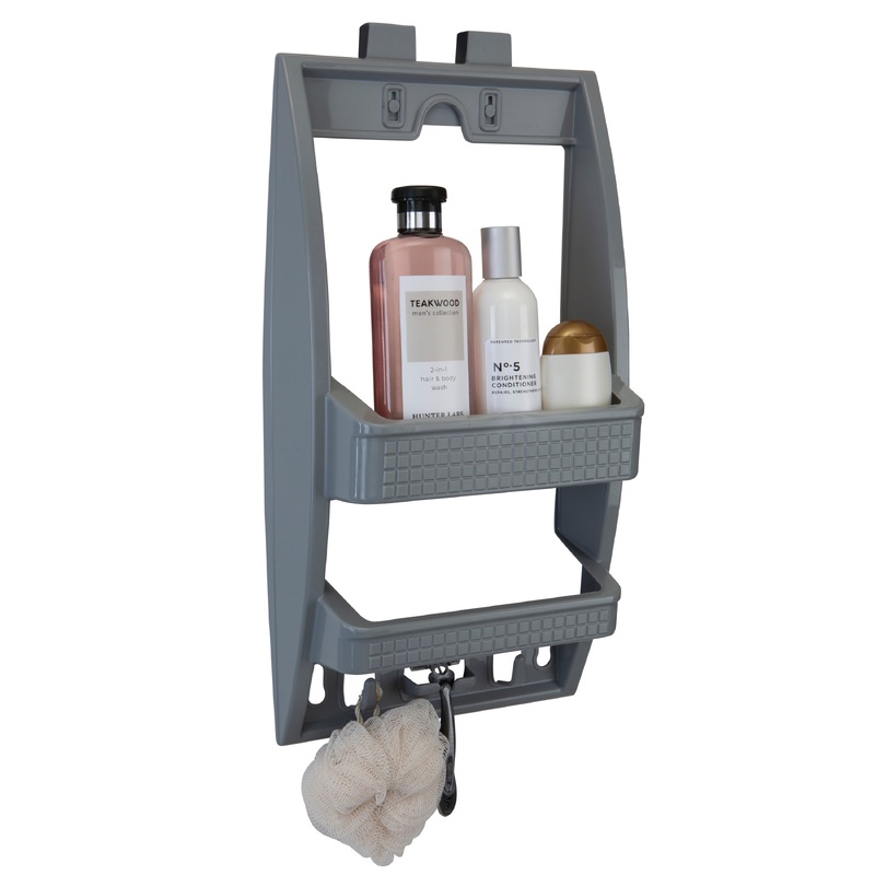 Bath Bliss Multi Hanging Option Shower Caddy in Grey