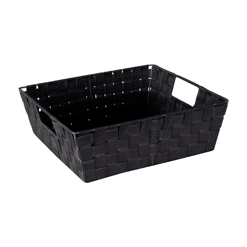Simplify Large Woven Storage Shelf Bin in Black