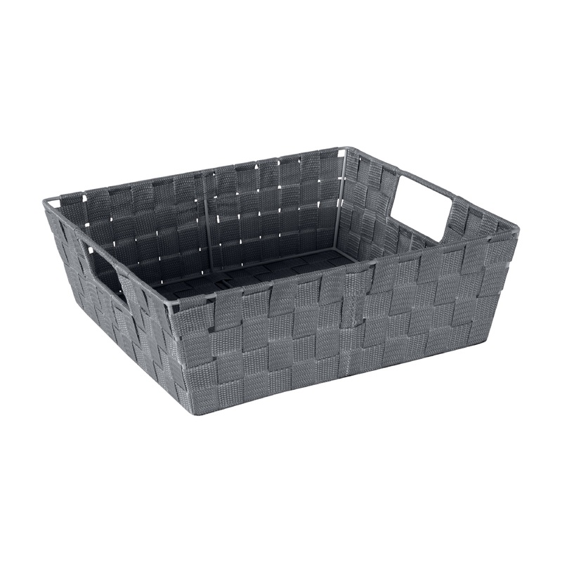 Simplify Large Woven Storage Shelf Bin in Grey