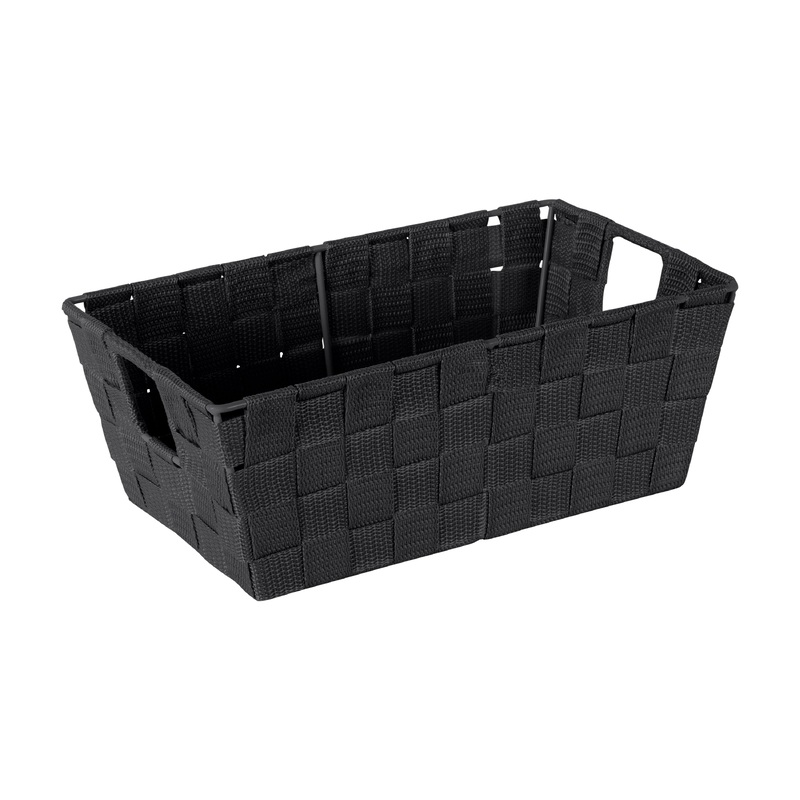 Simplify Small Woven Storage Shelf Bin in Black