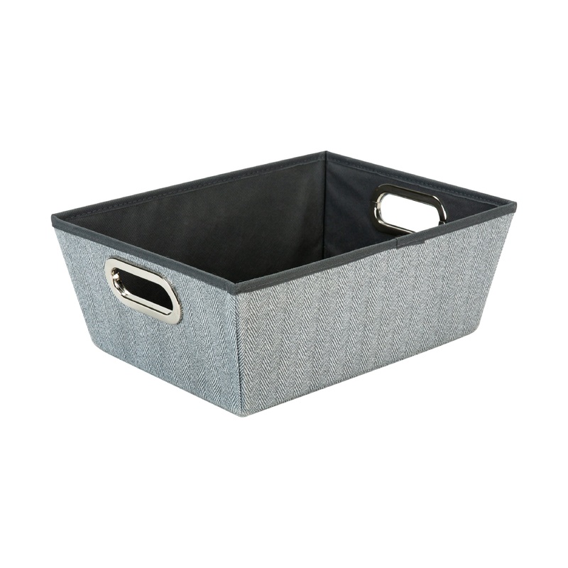 Simplify Medium Herringbone Grommet Shelf Tote in Grey
