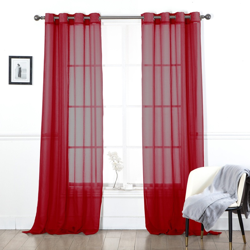 Manhattan Dolly Sheer Grommet Window Curtain Panel, 54x90 Inches