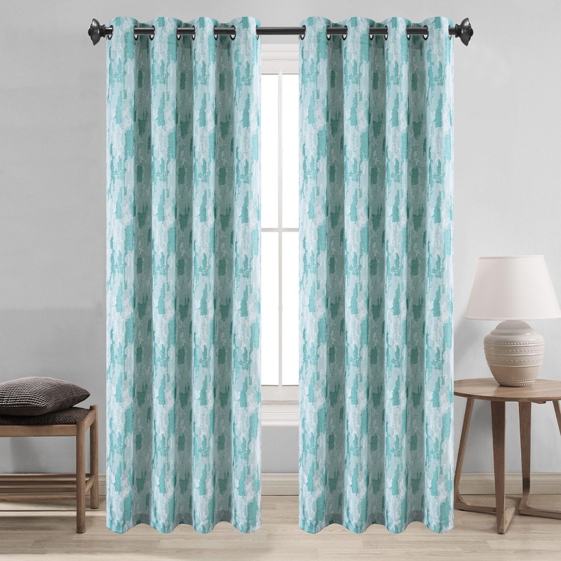 Rossi Jacquard Plaster Texture Grommet Window Curtain Panel, 54x90 Inches