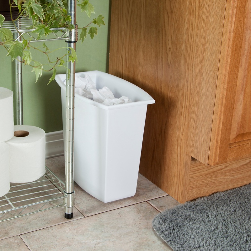 Sterilite 2 Gallon/7.6 Liter Rectangular Vanity Wastebasket Assorted, White