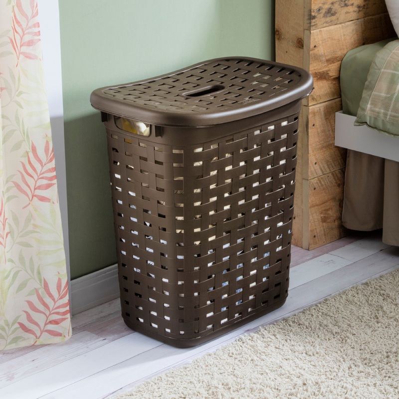 Sterilite Weave Laundry Hamper, Espresso, 19.88x13.63x22.38 Inches